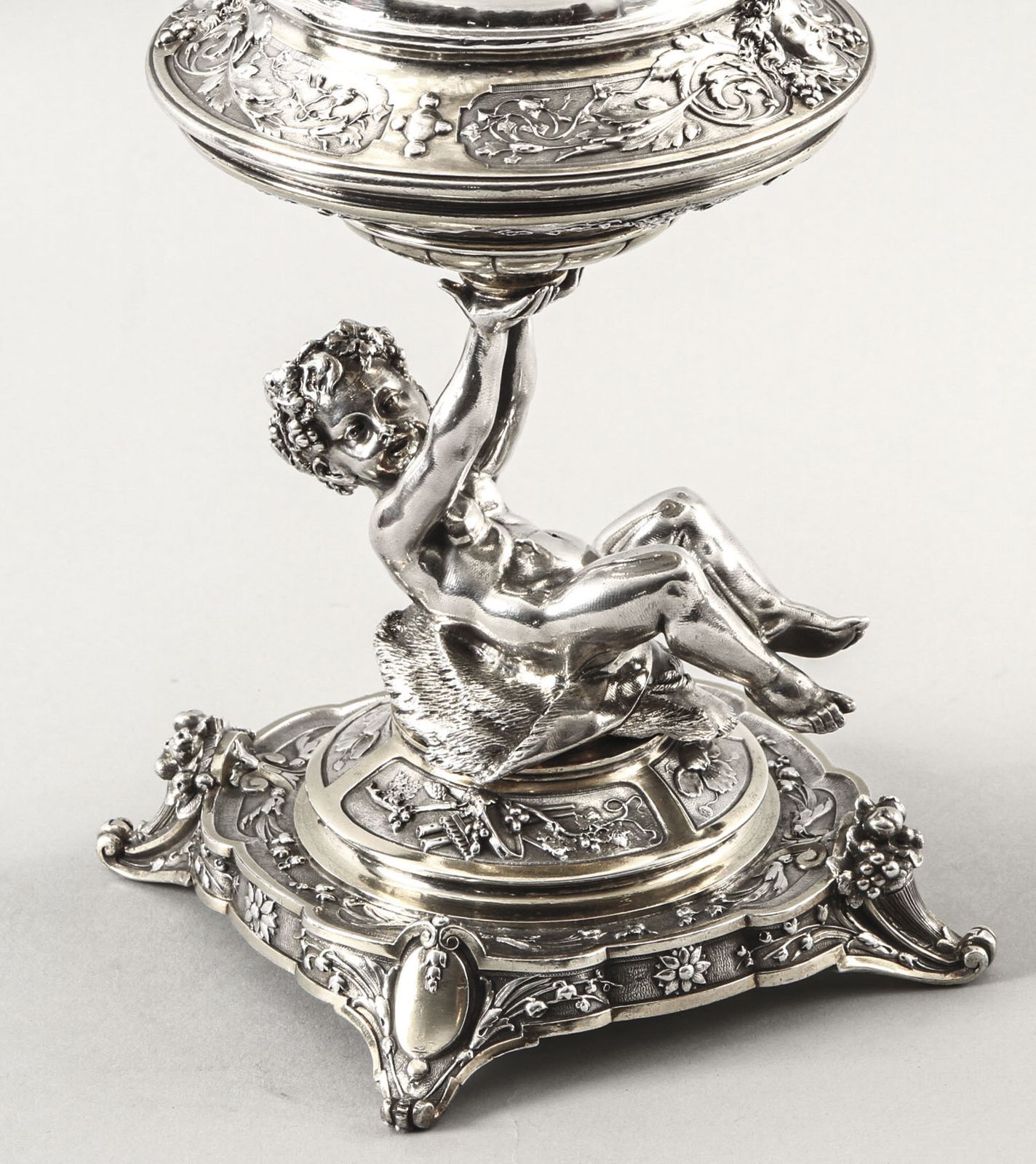 Pair English Victorian Silver Plate & Cut Glass Centrepieces 1883 19th C photo Furniture