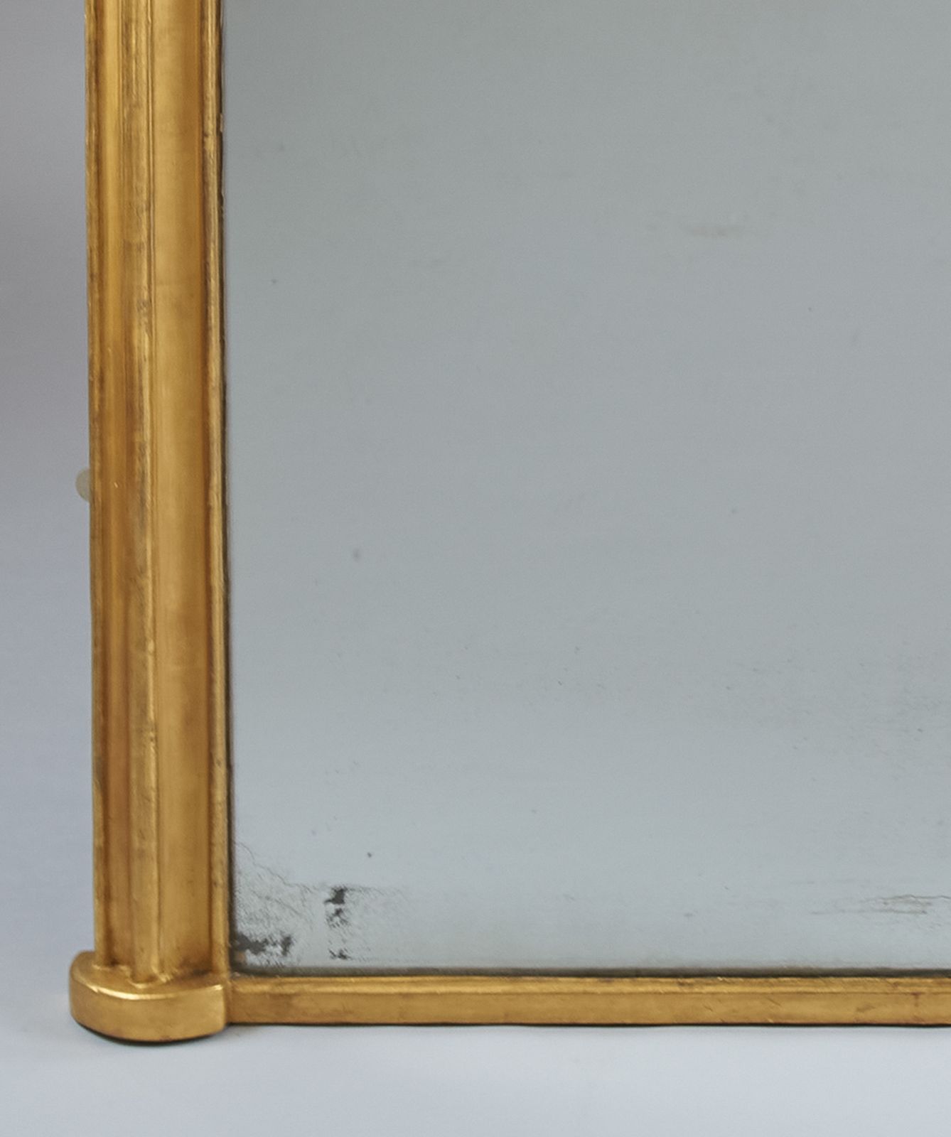 Large 19th Century English Victorian Gilt Archtop Overmantle Mirror photo for sale