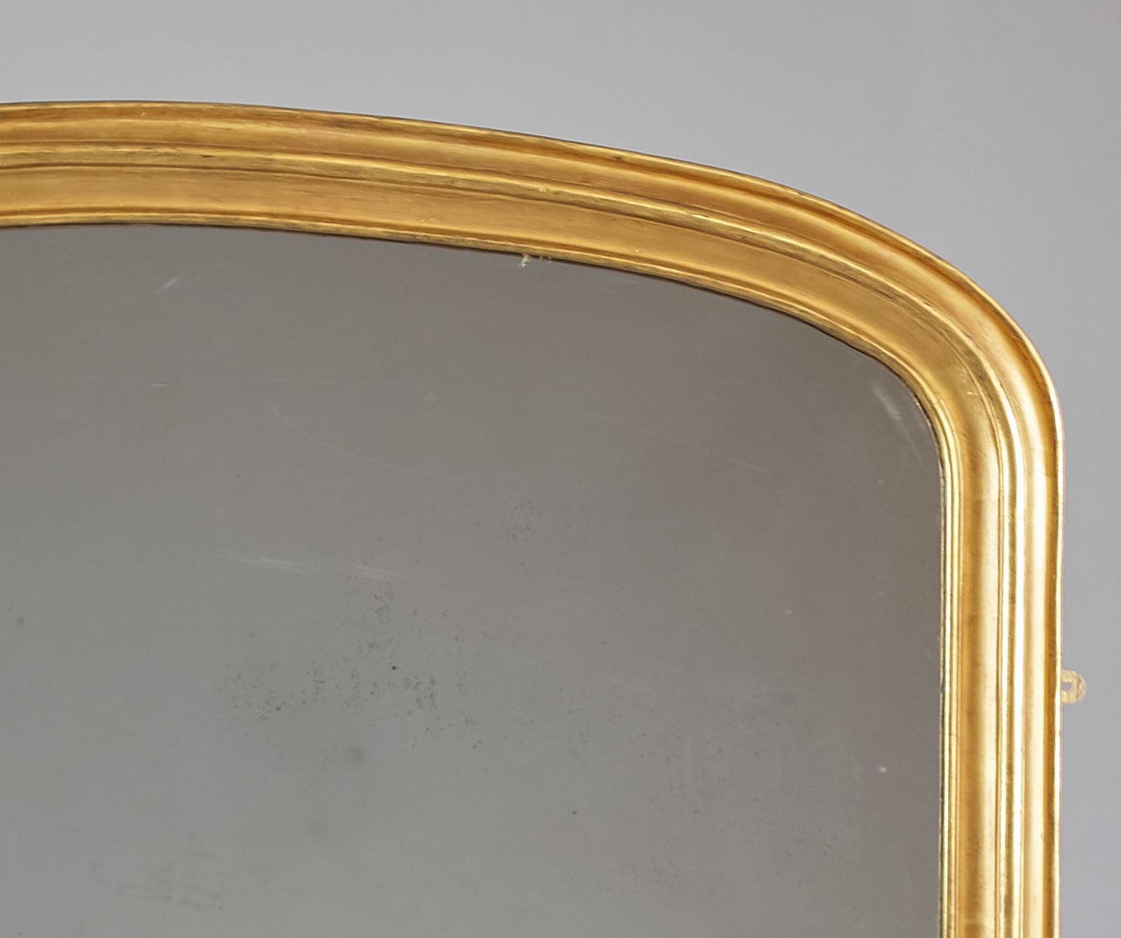 Large 19th Century English Victorian Gilt Archtop Overmantle Mirror photo vinterior