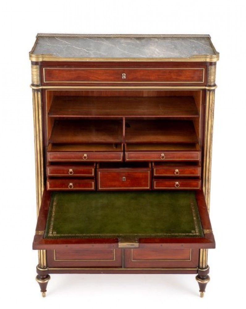 French Escritoire Desk Mahogany Antique Chest photo 3180.0