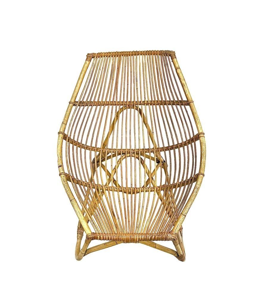 A 1970s Italian Riviera Bamboo Lounge Chair In The Style Of Franco Albini photo vinterior