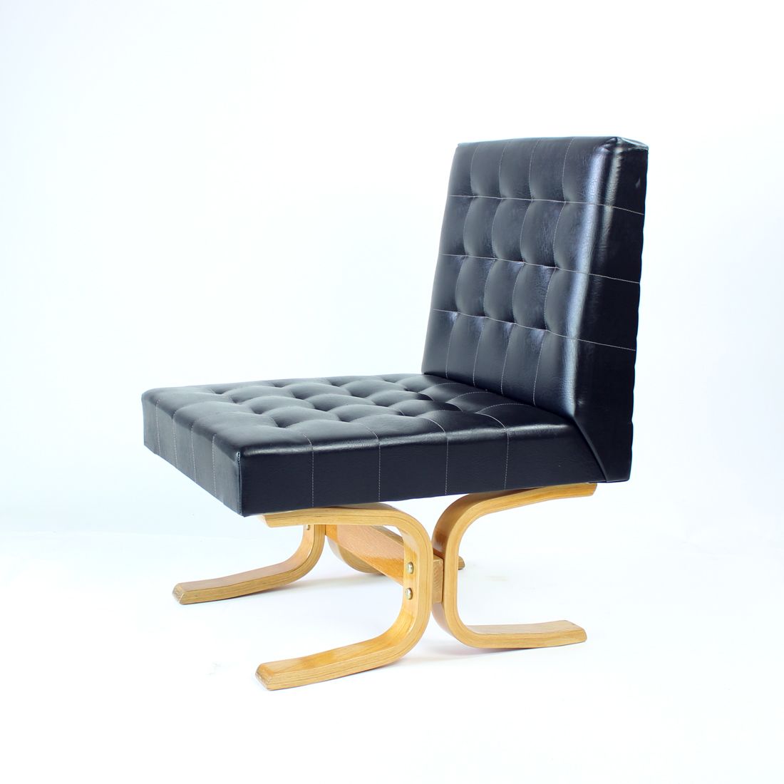 Black Midcentury Lounge Chair Bratislava By Jindrich Volak For Drevopodnik Holesov, 1960s