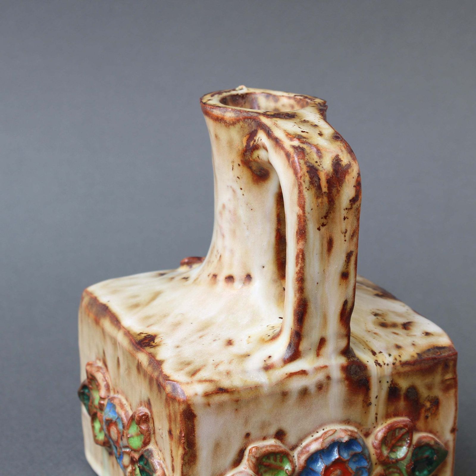 photo for sale Mid Century French Ceramic Pitcher By La Roue (Circa 1960s)   Small