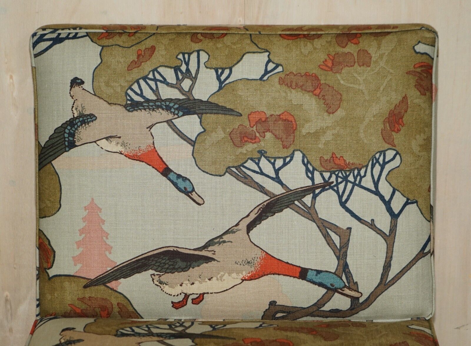 New Fabric George Smith Norris Armchair In Mulberry Flying Ducks Upholstery photo Furniture