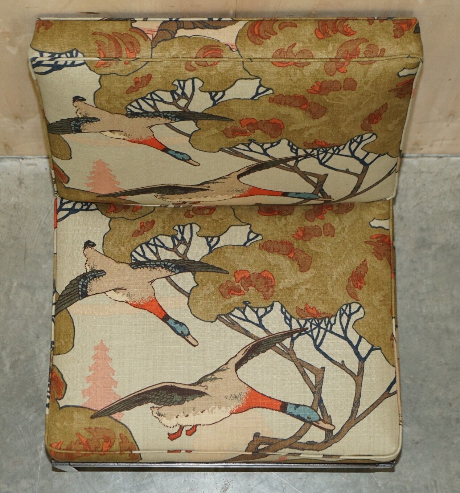 photo furniture New Fabric George Smith Norris Armchair In Mulberry Flying Ducks Upholstery