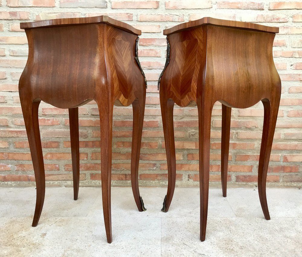 photo buy French Classic Louis Vx Style Marquetry Nightstands With Three Drawers, 1920s, Set Of 2