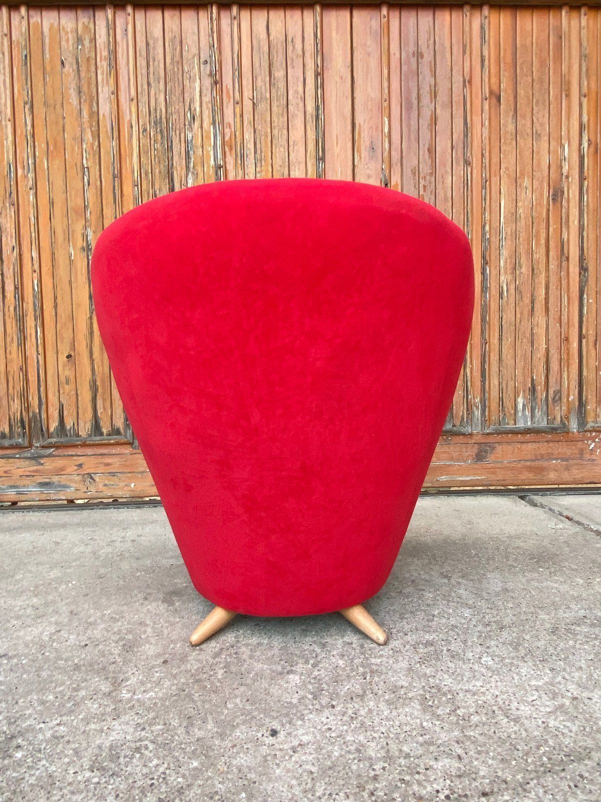 Mid Century Red Armchair With Special Legs, 1950s photo for sale