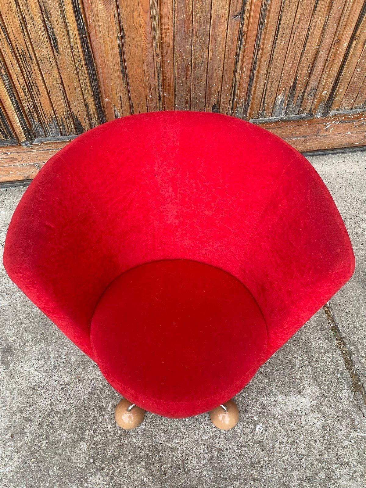 Mid Century Red Armchair With Special Legs, 1950s photo 963.0