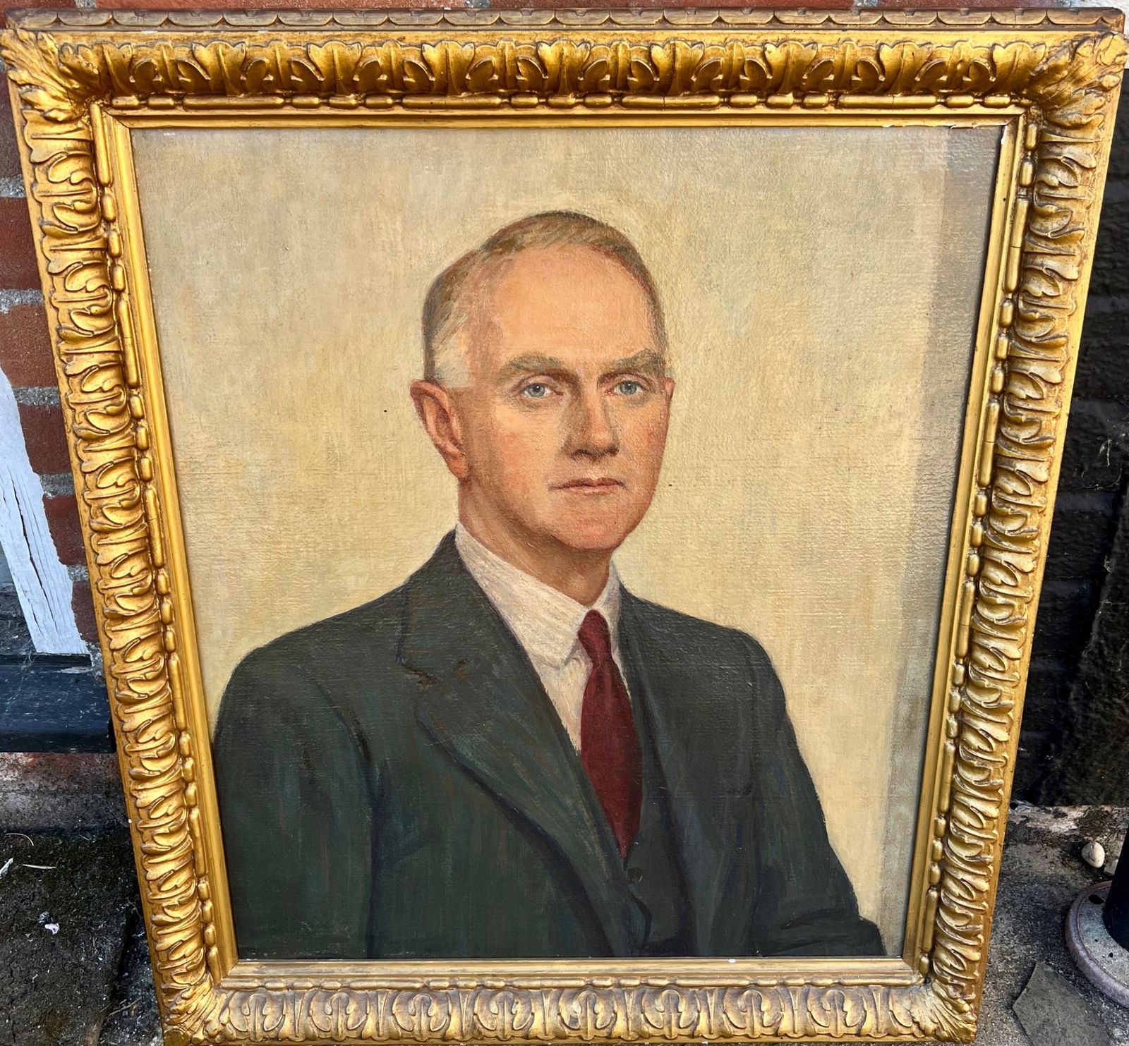 Oil On Canvas Portrait Of A Gentleman