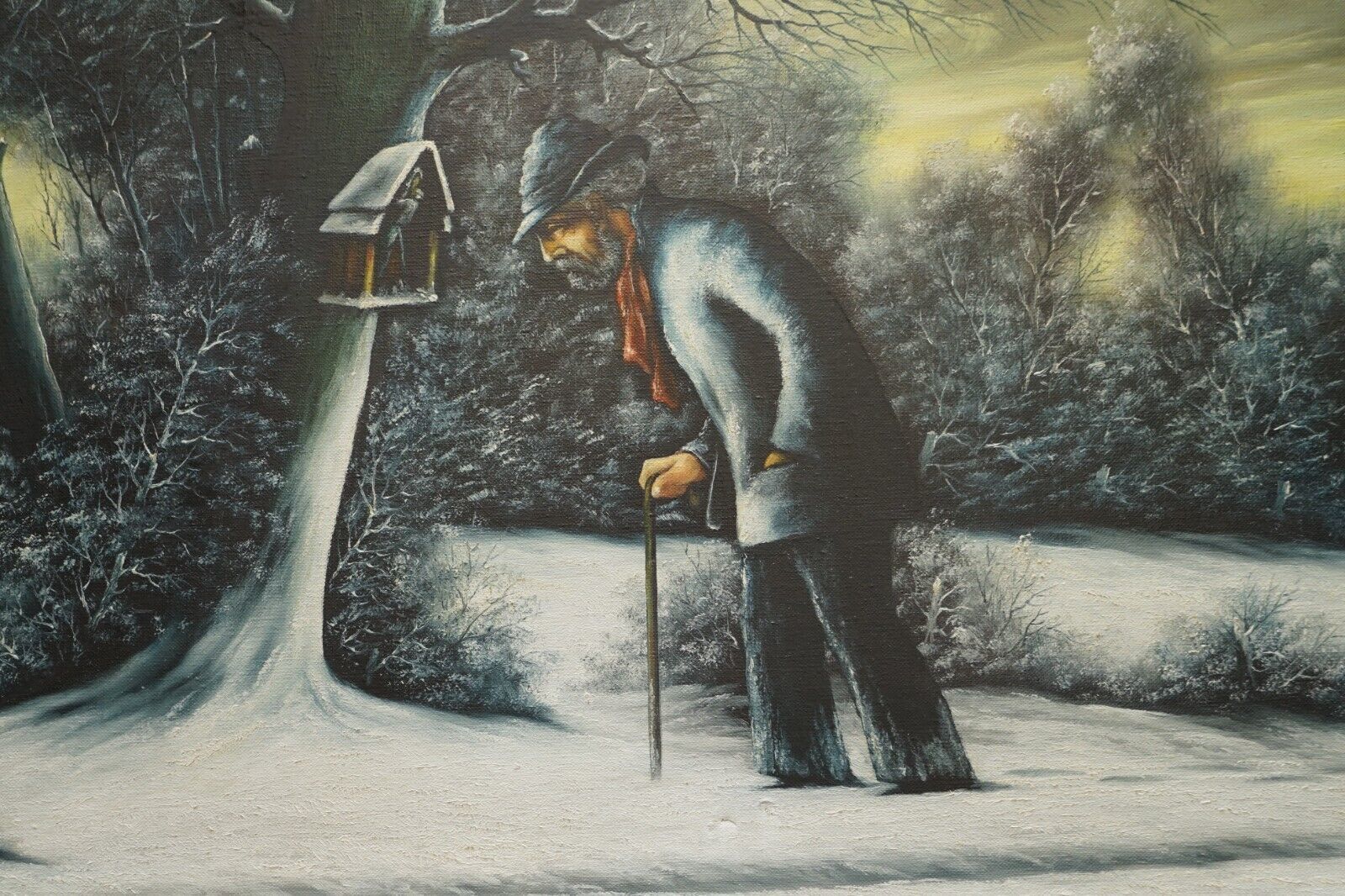 Stunning Victorian Large Scaled Dutch Oil Painting Of A Winter Scene By R Tuey photo 1750.0