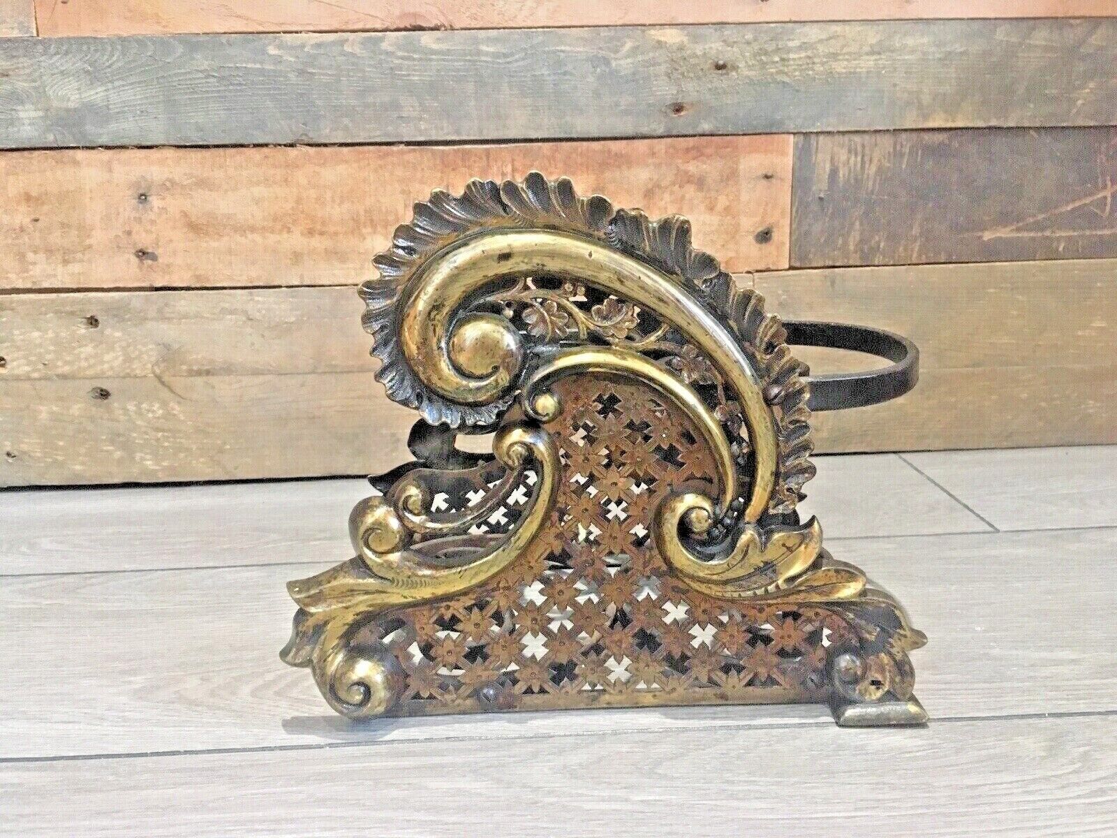 Exceptional Antique French Rococo Ormolu Fireside Trivet Kettle Teapot Stand photo furniture