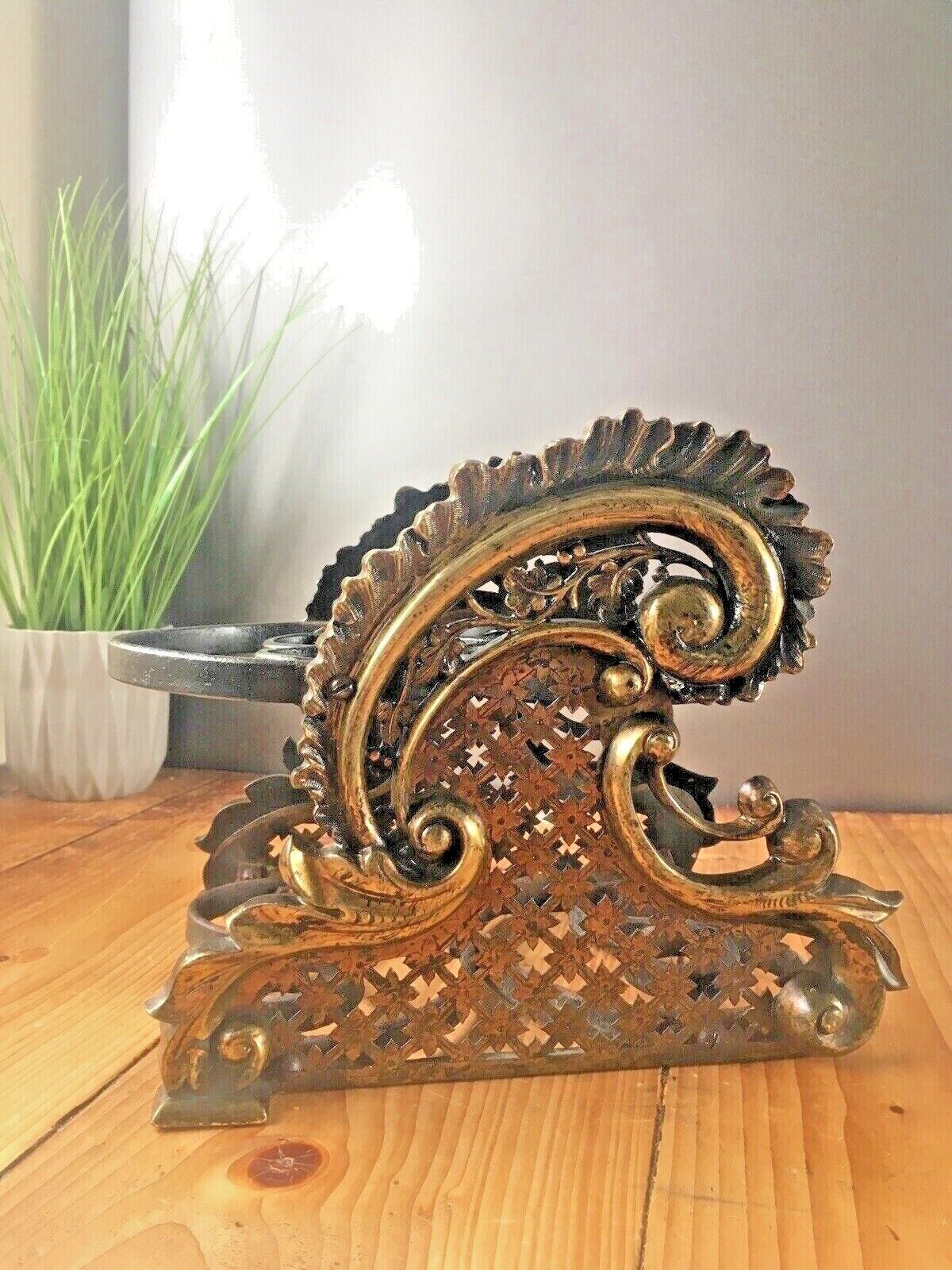 Home Fixtures Exceptional Antique French Rococo Ormolu Fireside Trivet Kettle Teapot Stand photo