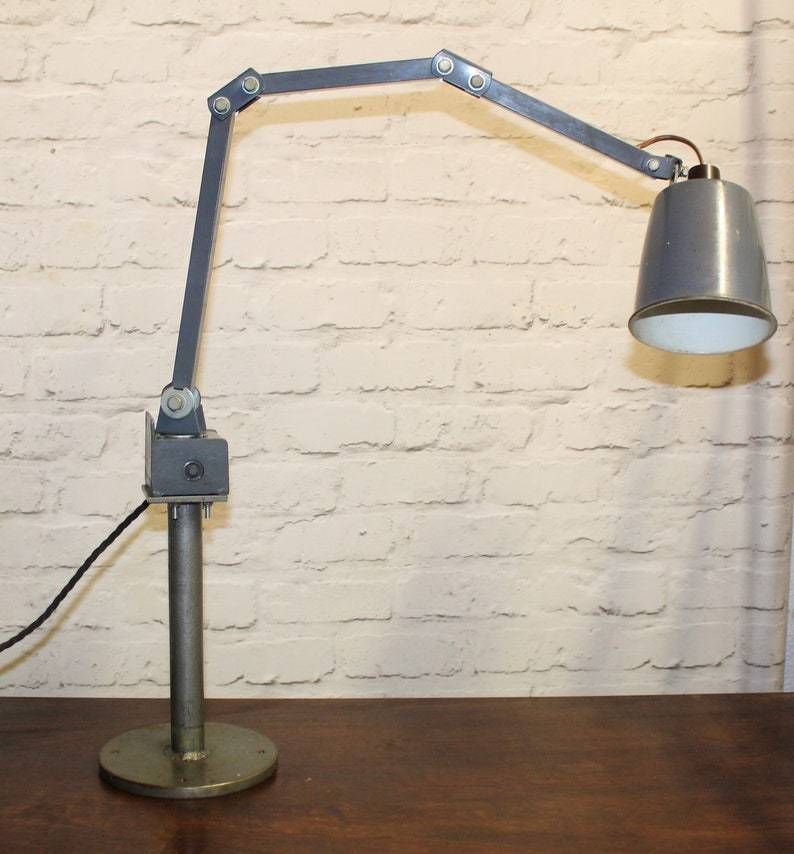 Memlite Industrial Desk Vintage Lamp Enamel Retro Antique Light Lighting Mancave Factory Bed Office photo furniture
