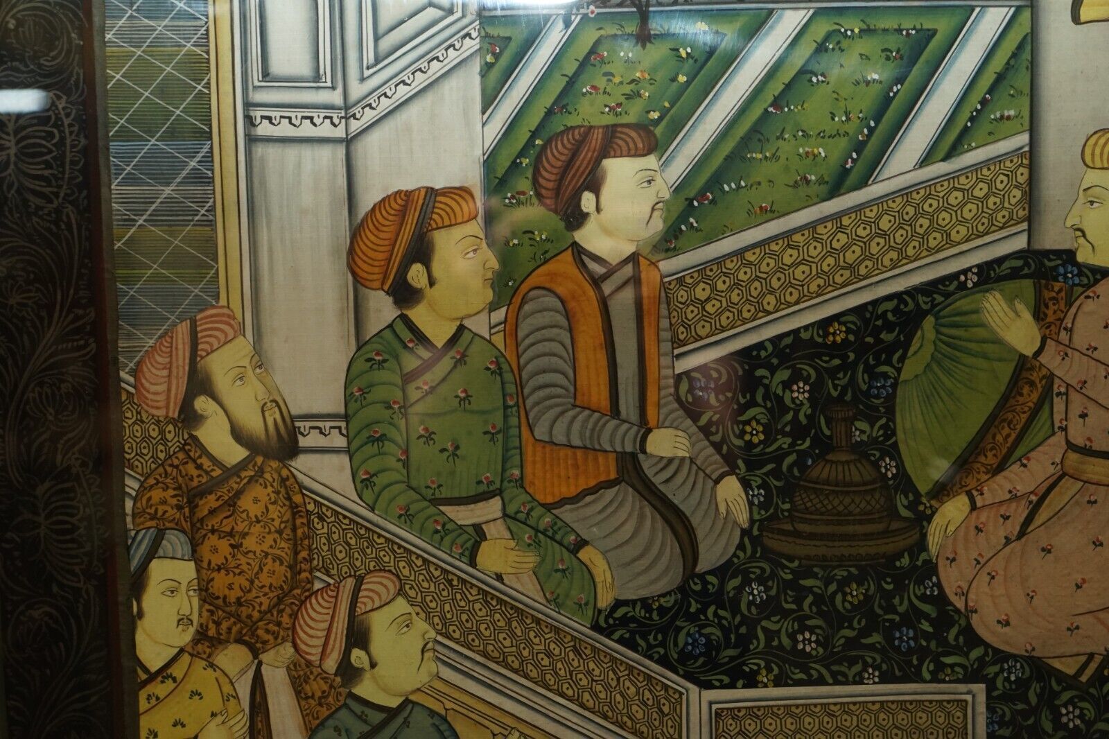 Pair Of Collectable Antique Persian Hand Painted Oriental Scenes On Silk Framed photo 3000.0