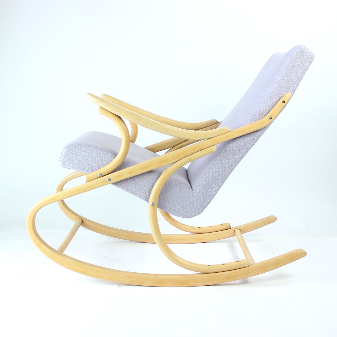 Mid Century Bentwood Rocking Armchair In Blond Oak By Ton, Czechoslovakia 1960s photo Furniture