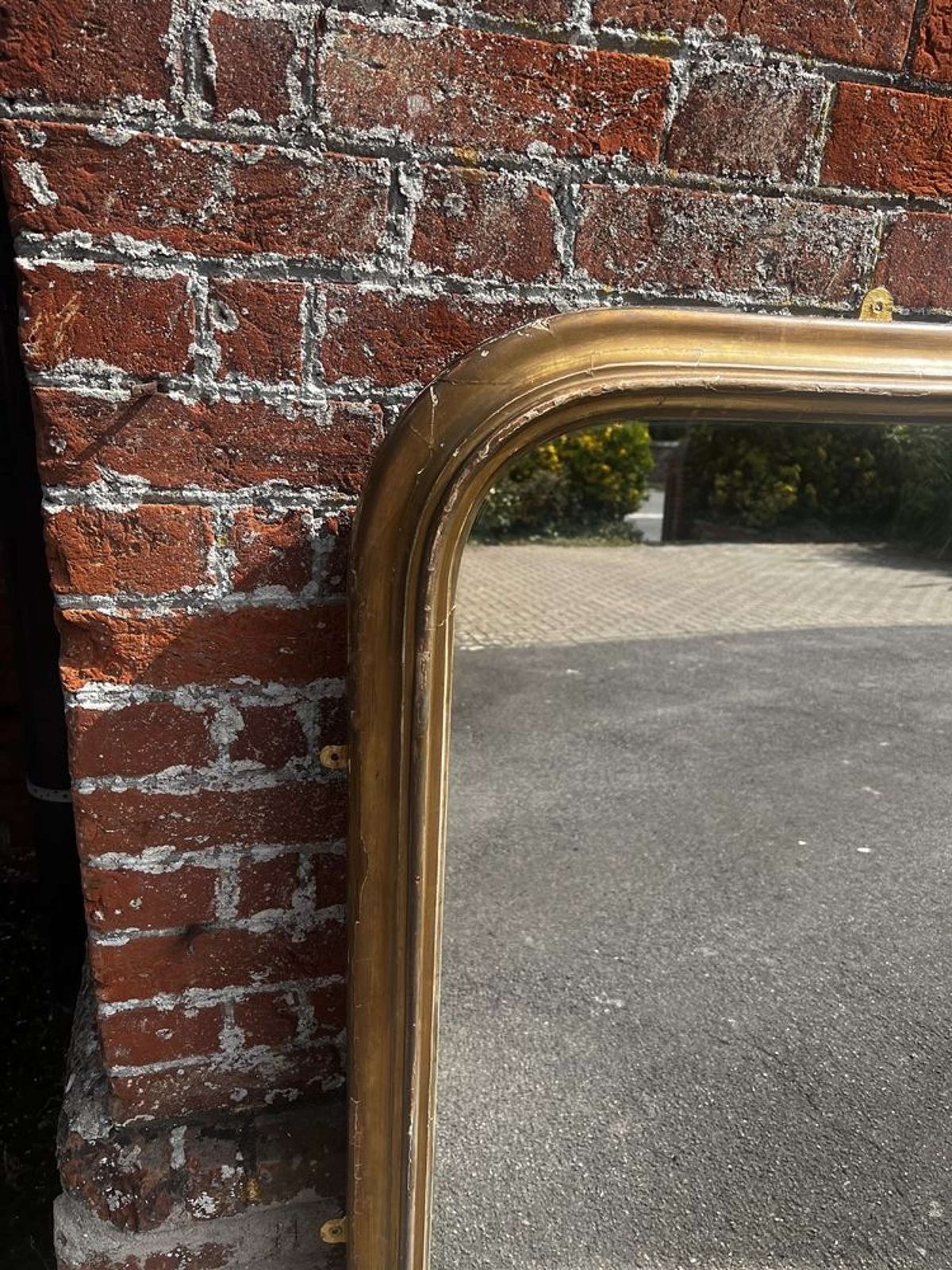A Fabulous Large Antique English 19th C Arched Top Overmantle Mirror. photo for sale