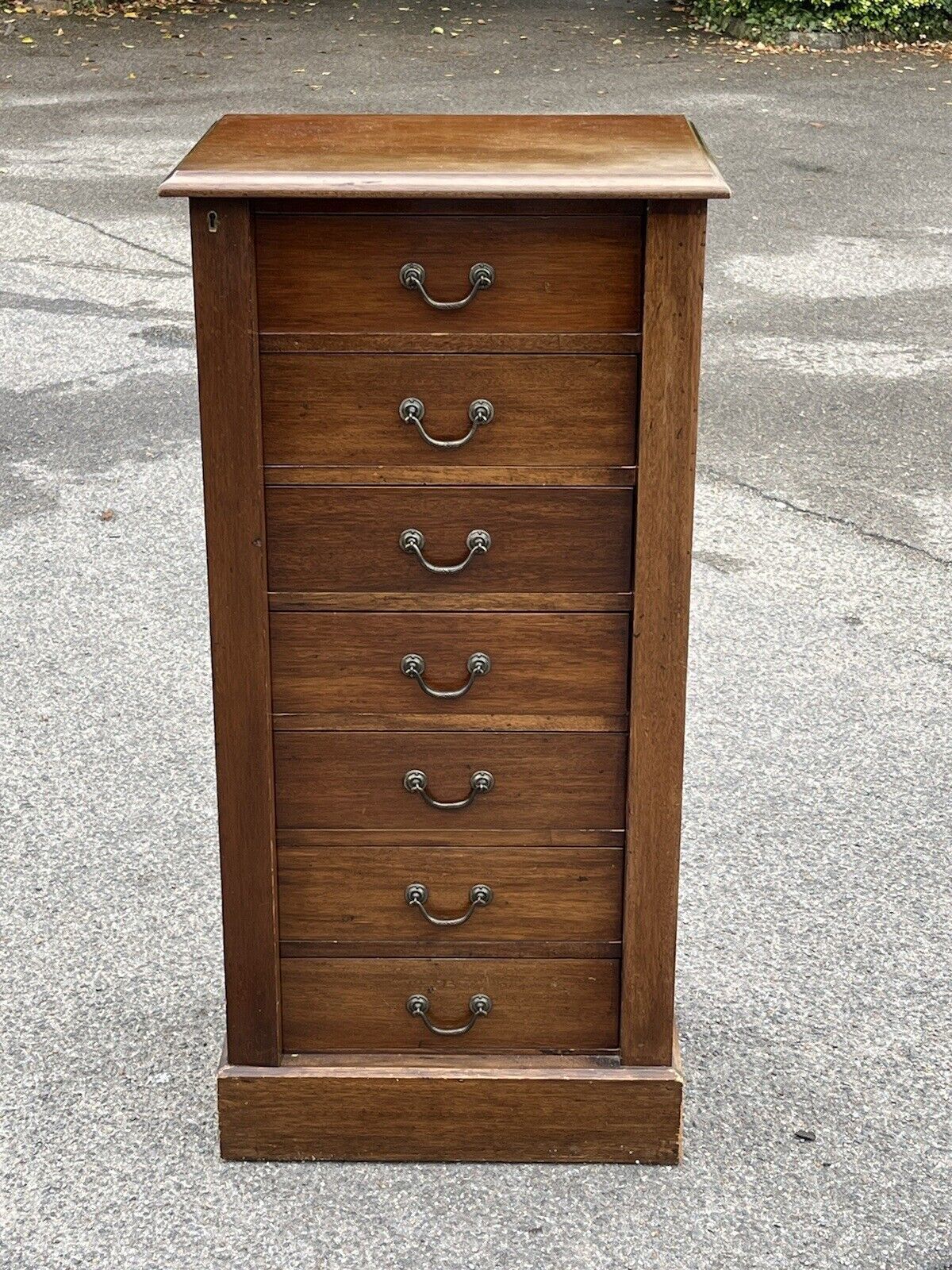 photo for sale Edwardian Mahogany Wellington Chest. With Working Lock & Key.