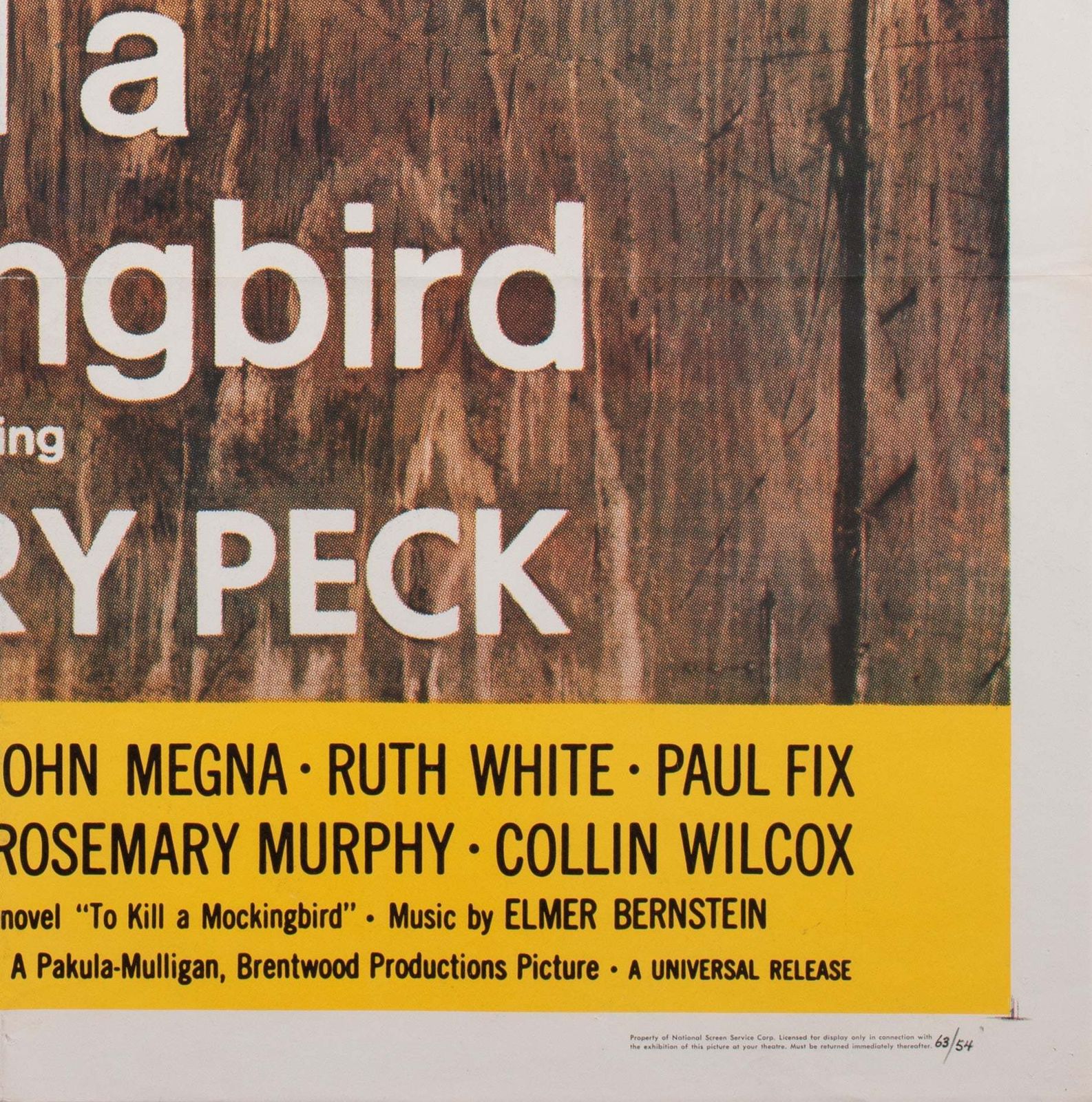 To Kill A Mockingbird 1962 Us 1 Sheet Film Poster photo vintage