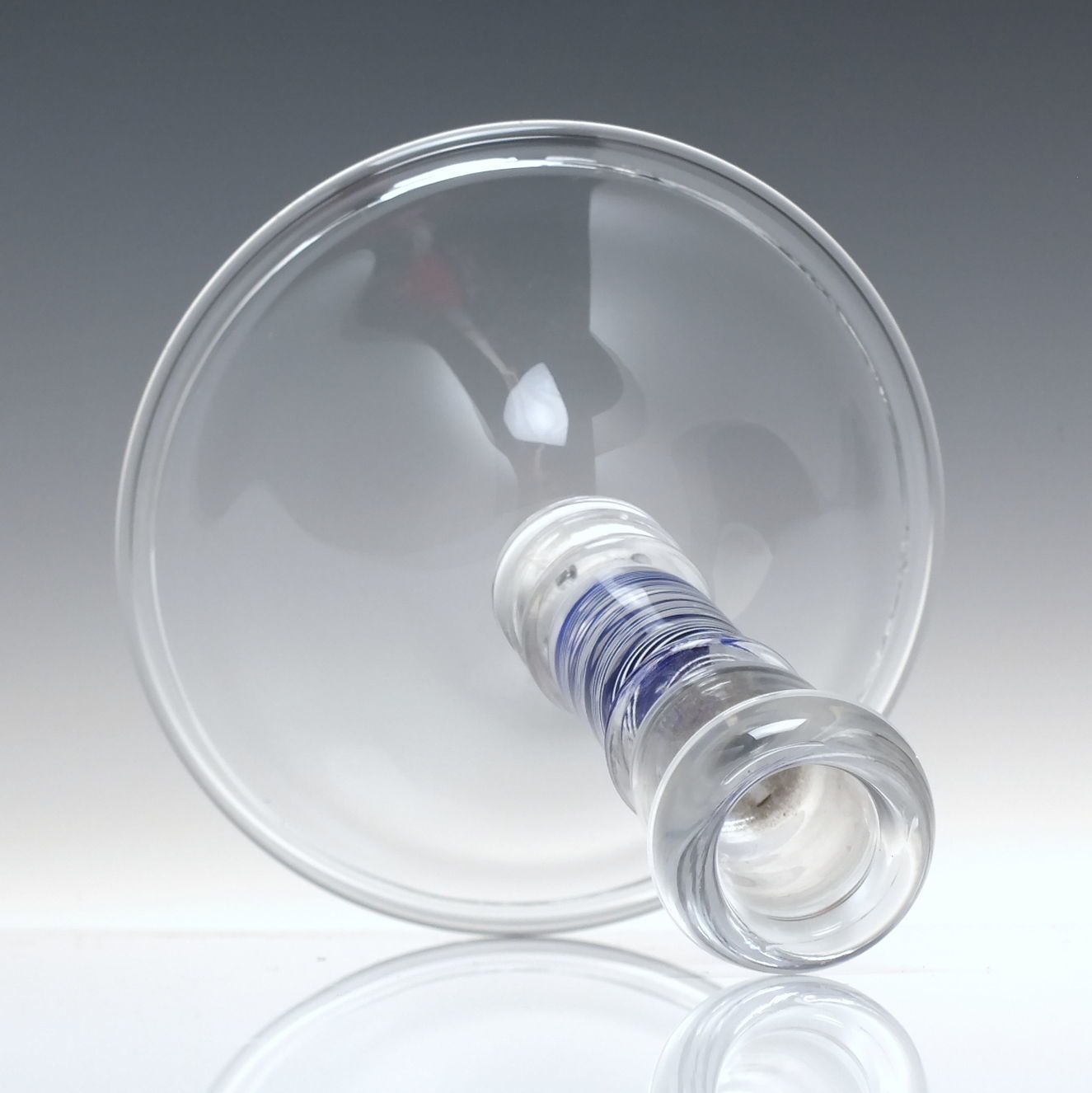 Scottish Mike Hunter Blue Colour Twist Glass Candle Stick 2001 photo for sale