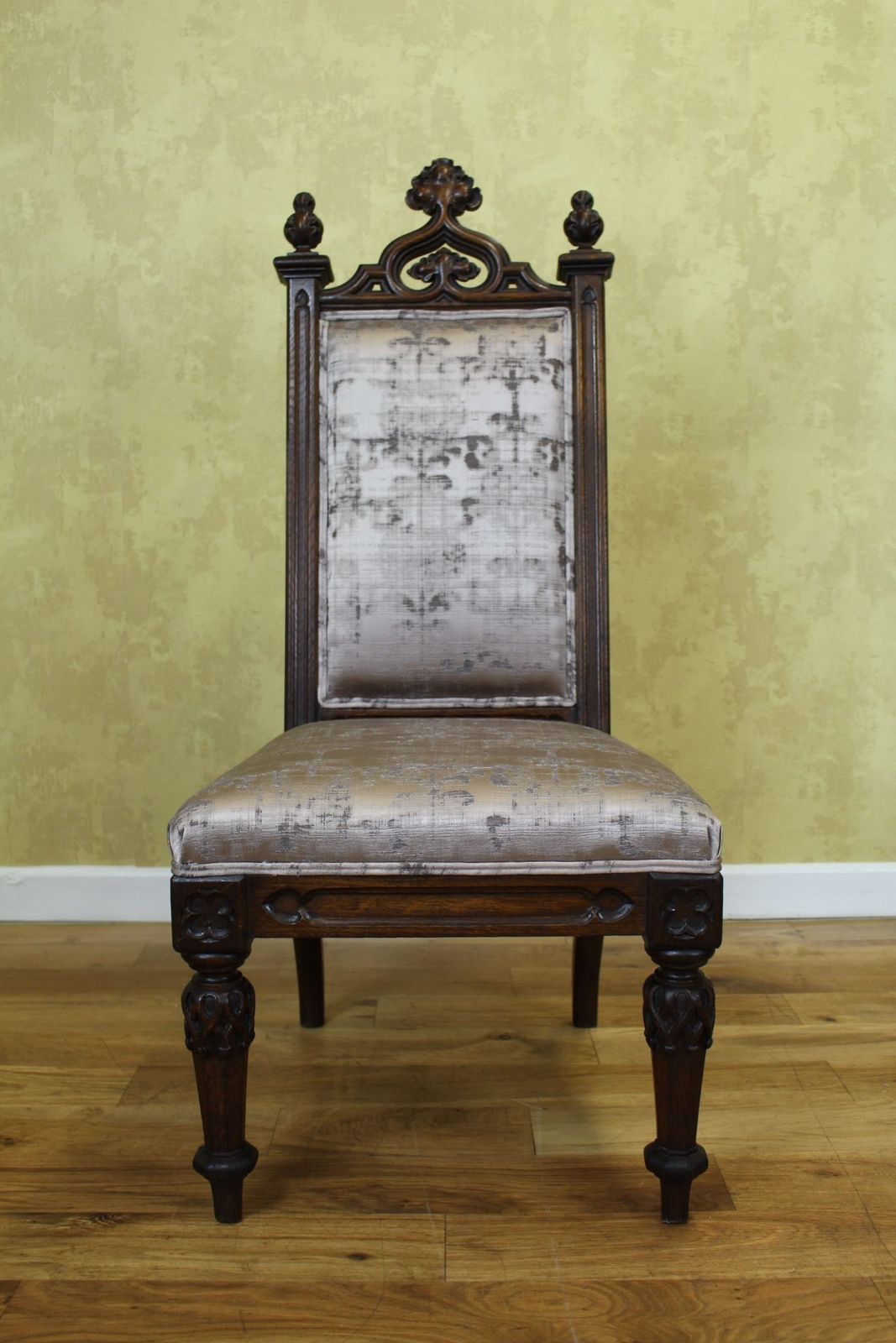 Victorian Gothic Revival Oak Side Chair C 1860’s photo furniture