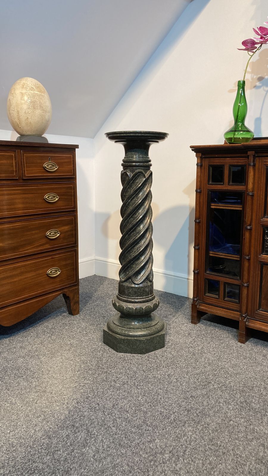Pair Of Neoclassical Marble Columns, French, 19th Century photo vinterior
