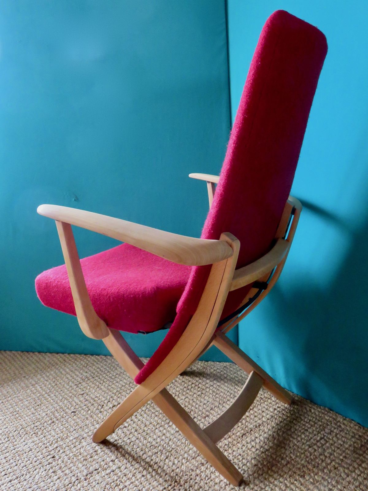 Pair Of Red Armchairs. Denmark 1950 photo Furniture