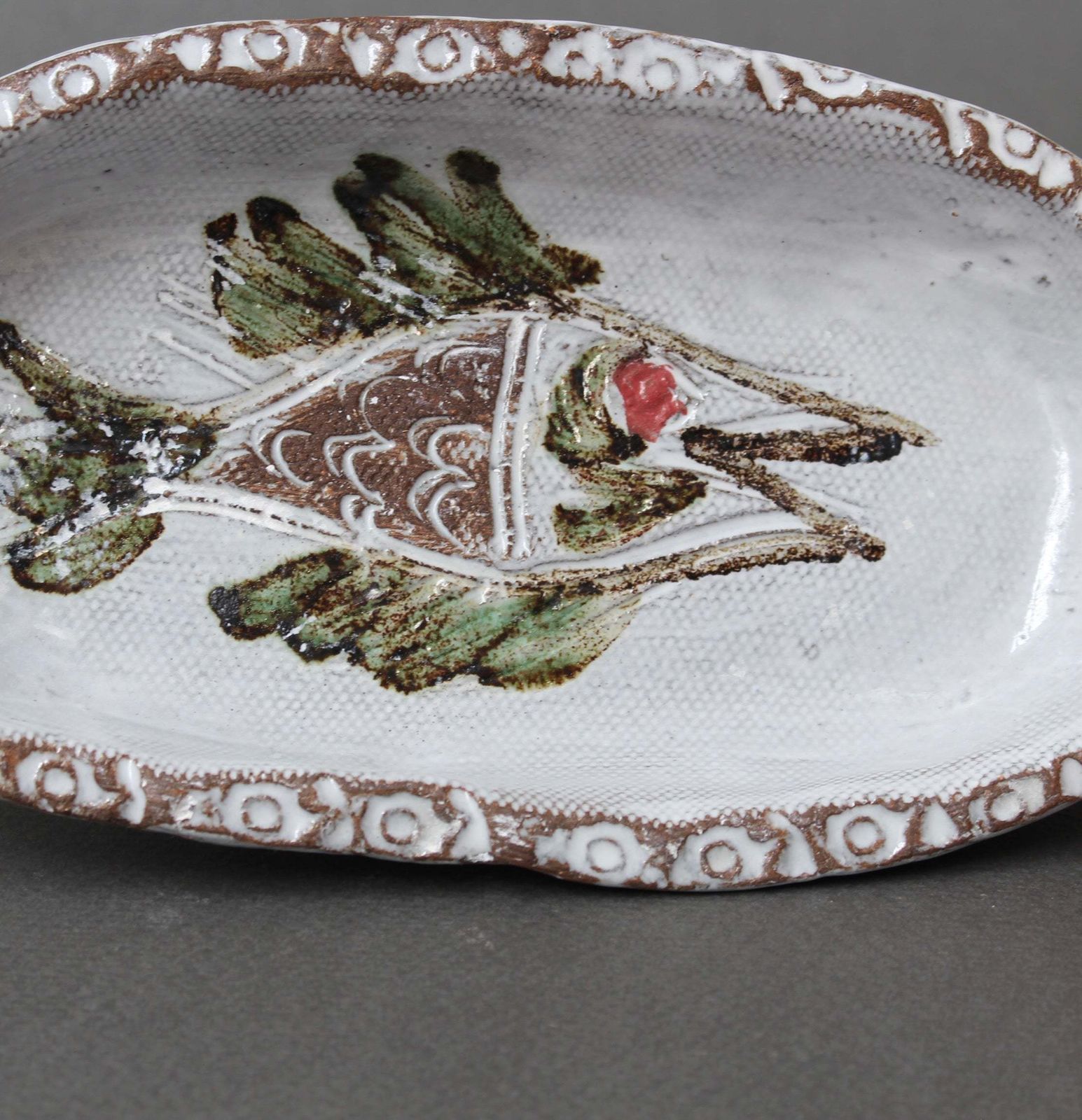 Home Decor Pair Of Small Vintage French Decorative Trays By Albert Thiry, Circa 1970s. photo