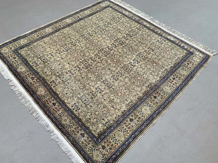 Vintage Square Turkish Rug 205x200 Cm, Tribal Wool Carpet Larg photo 765.0