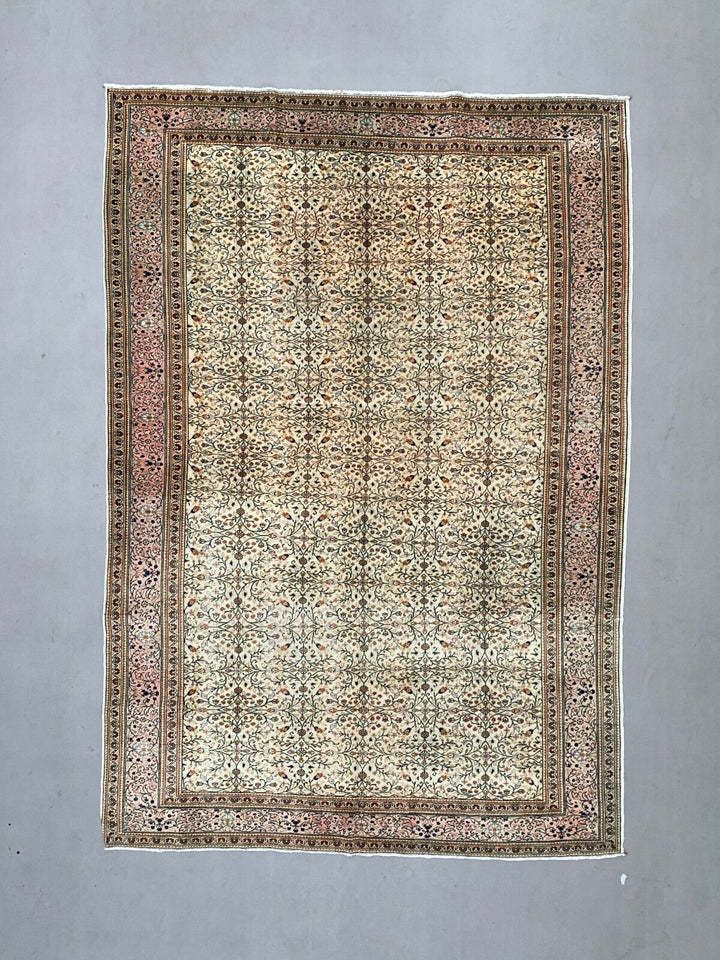 Vintage Turkish Rug 200x290 Cm, Tribal Wool Carpet Large
