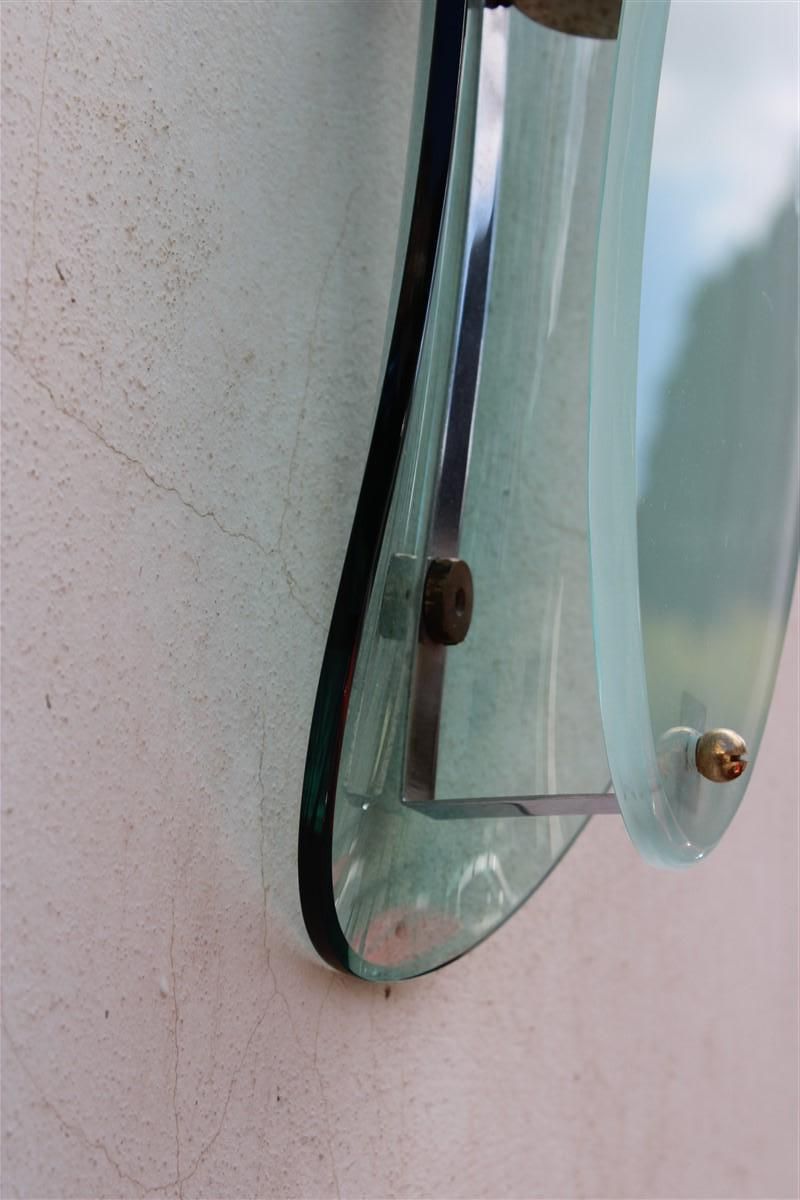 photo for sale Mid Century Fontana Arte Style Concave Green Nile Crystal Wall Lamp
