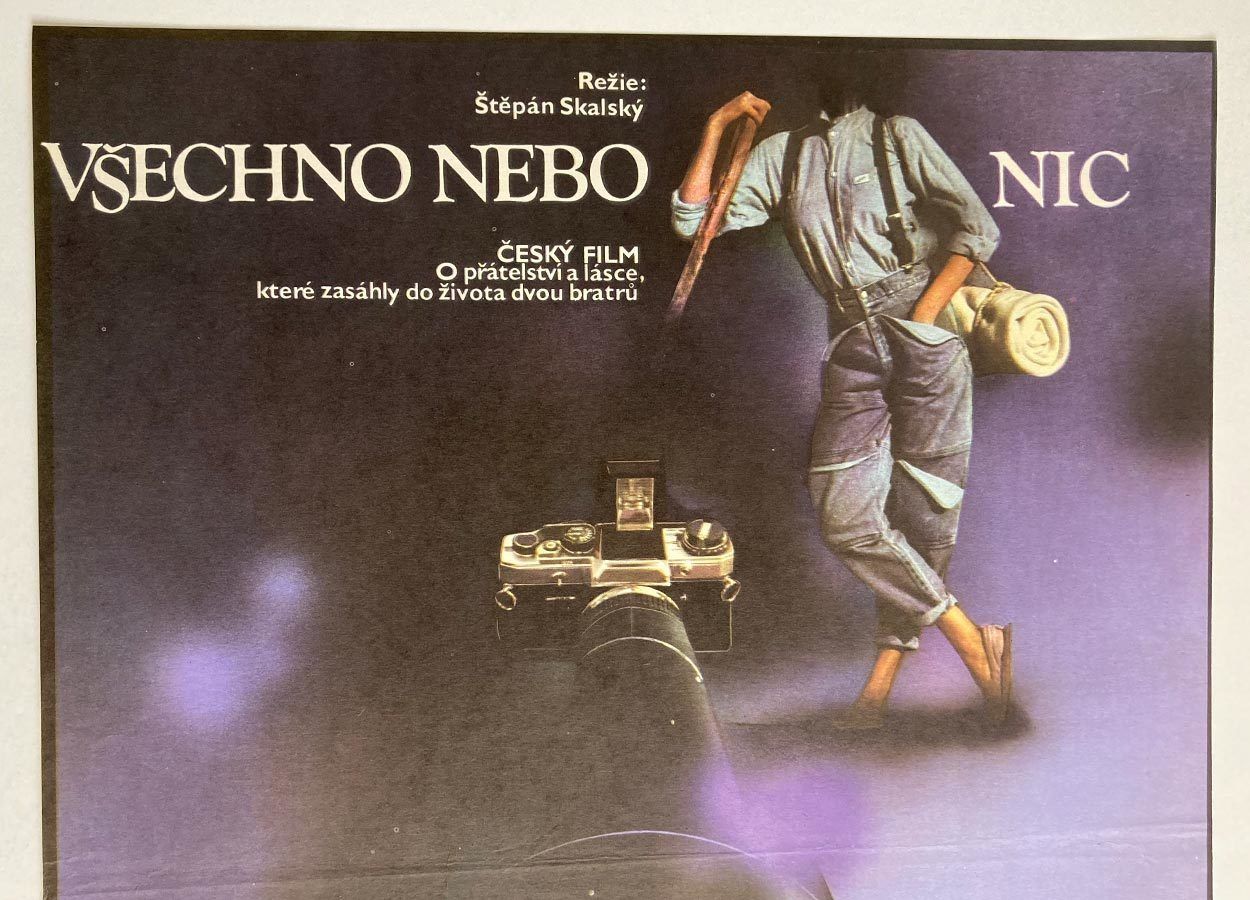 Original Film Poster, All Or Nothing, Zdeněk Vlach, 1984, Genuine Czech Vintage Print photo furniture