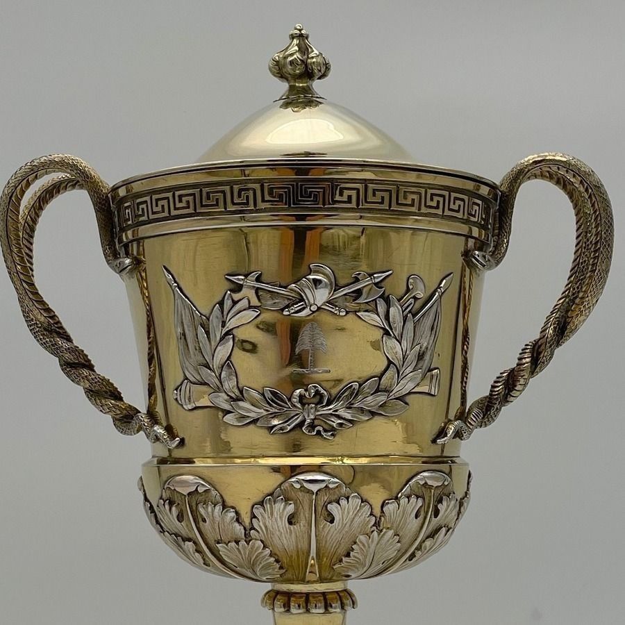 Early 19th Century Antique George III Silver Gilt Cup & Cover London 1807 Peter Carter
