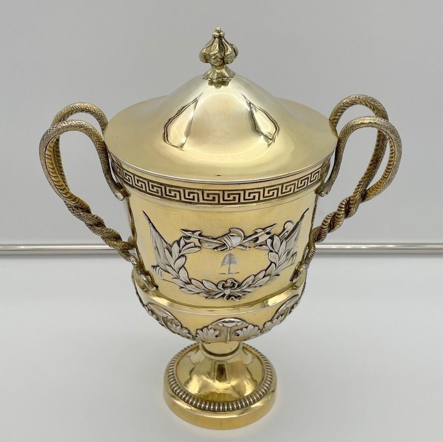 Early 19th Century Antique George III Silver Gilt Cup & Cover London 1807 Peter Carter photo furniture