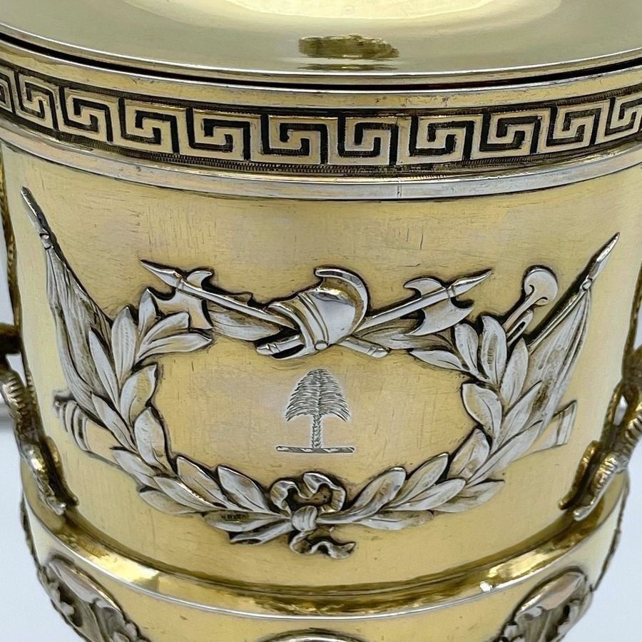 Early 19th Century Antique George III Silver Gilt Cup & Cover London 1807 Peter Carter photo vintage