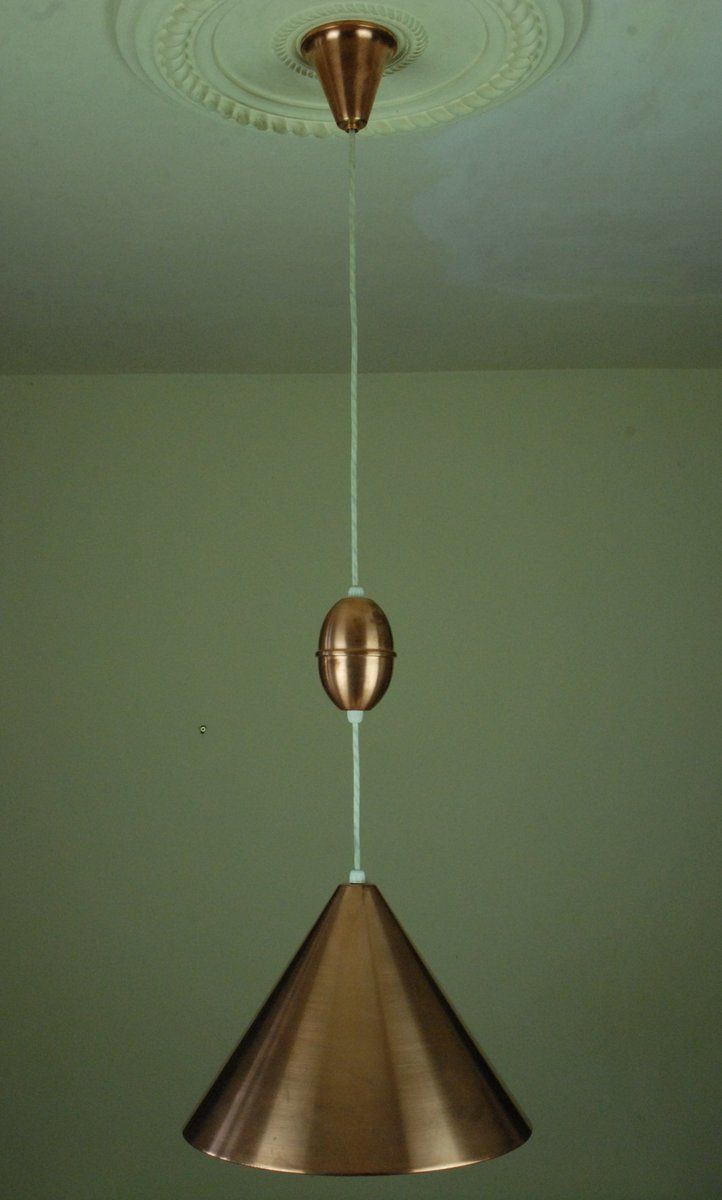 Rise And Fall Copper Billiard Pendant Lamp From Louis Poulsen & Co. A/S, 1960s photo buy