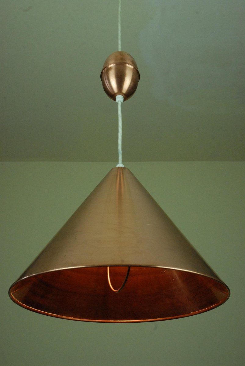 Rise And Fall Copper Billiard Pendant Lamp From Louis Poulsen & Co. A/S, 1960s photo vintage