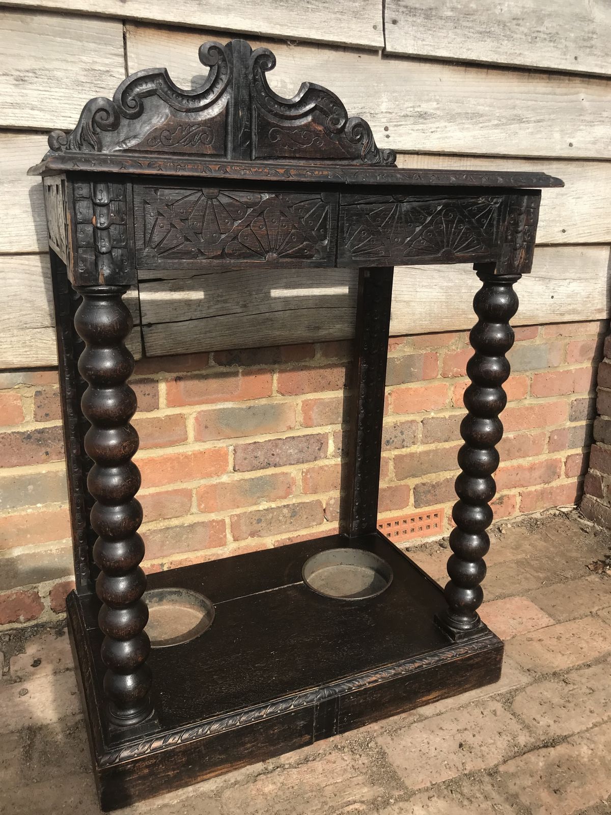 Victorian Carved Wooden Walking Stick / Umbrella Hallway Stand . photo Home Decor