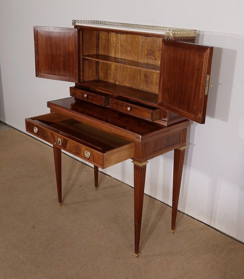 Small Mahogany Bonheur Du Jour, Louis XVI Style, Mid 19th Century photo 4686.5