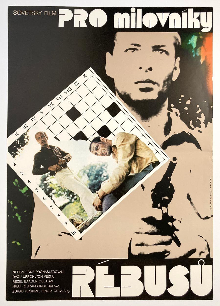 Original Film Poster, For Crosswords Lovers, Karel Vaca, 1983, Genuine Czech Vintage Print