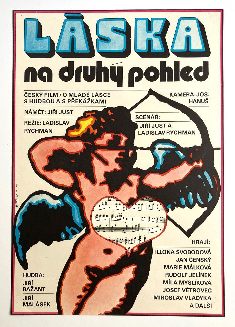 Original Film Poster, Love At Second Sight, Karel Vaca, 1981, Genuine Czech Vintage Print