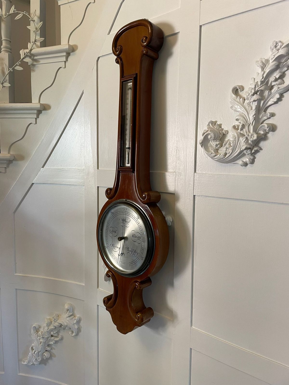 Antique Quality Mahogany Banjo Barometer By James H Kelly Of Glasgow photo 995.0