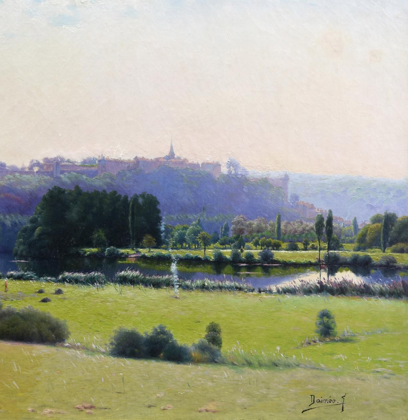 Oil On Canvas Landscape By émile Désiré Daimée French School Xxth photo for sale