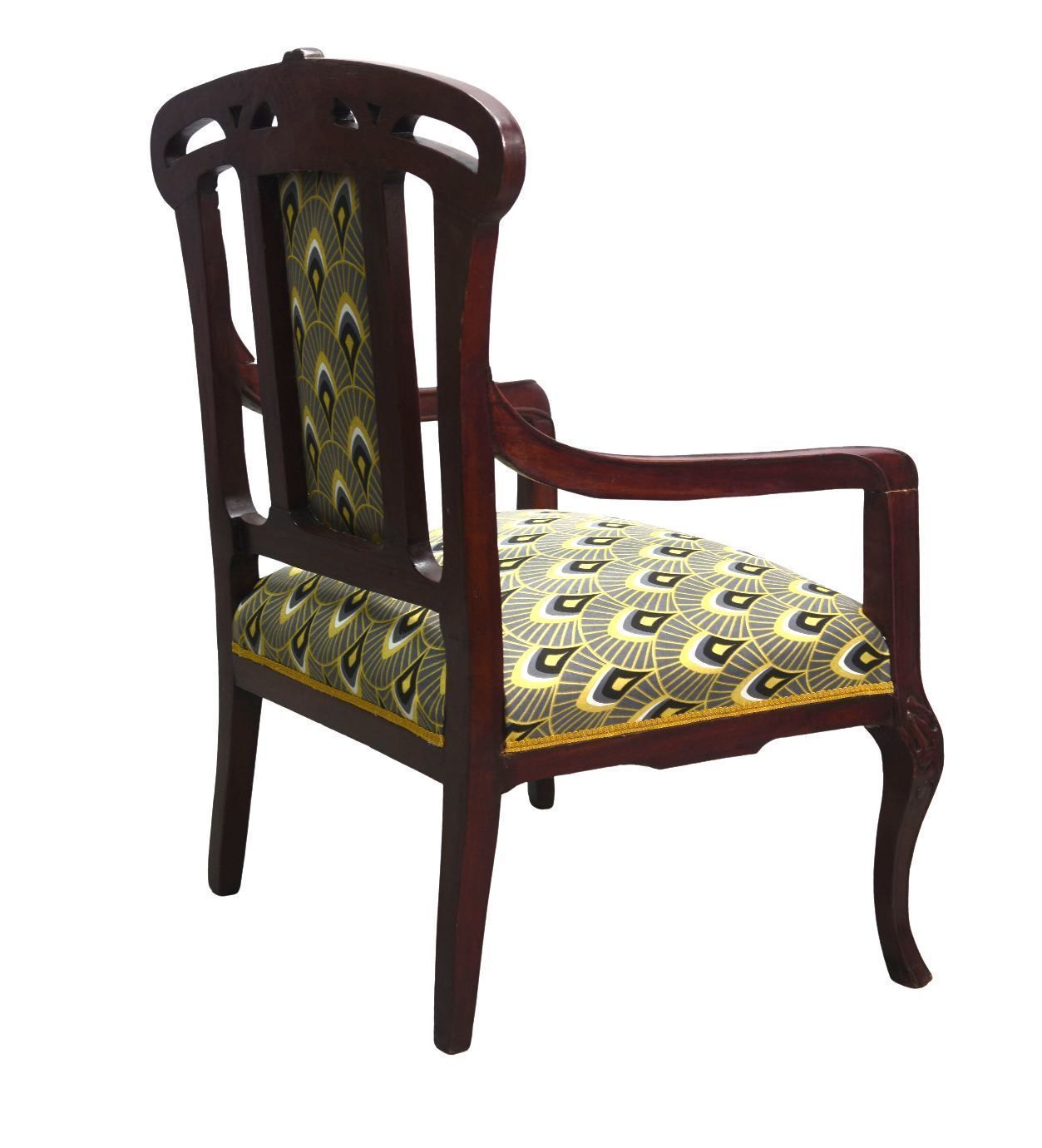 Series Of 3 Art Nouveau Mahogany Seats 1900 photo 2457.0