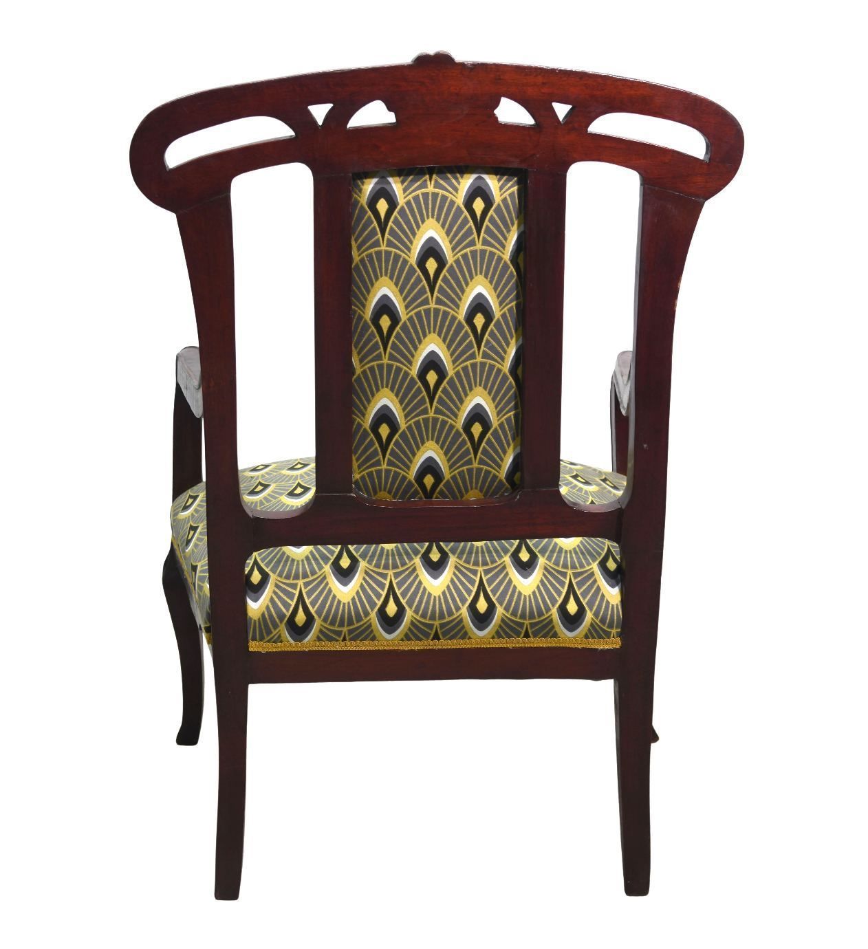 Series Of 3 Art Nouveau Mahogany Seats 1900 photo vinterior