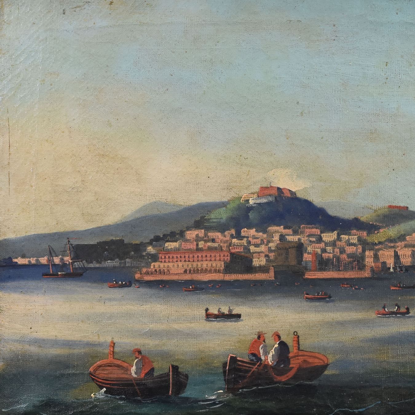 Oil On Canvas Neapolitan Late 18th Early 19th Century View Of Vesuvius photo furniture