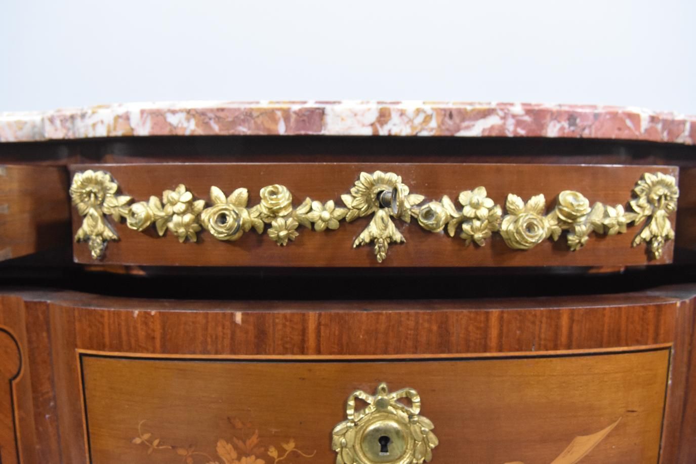 Furniture Transition Style Chest Of Drawers Inlaid 19th Century Rosewood photo