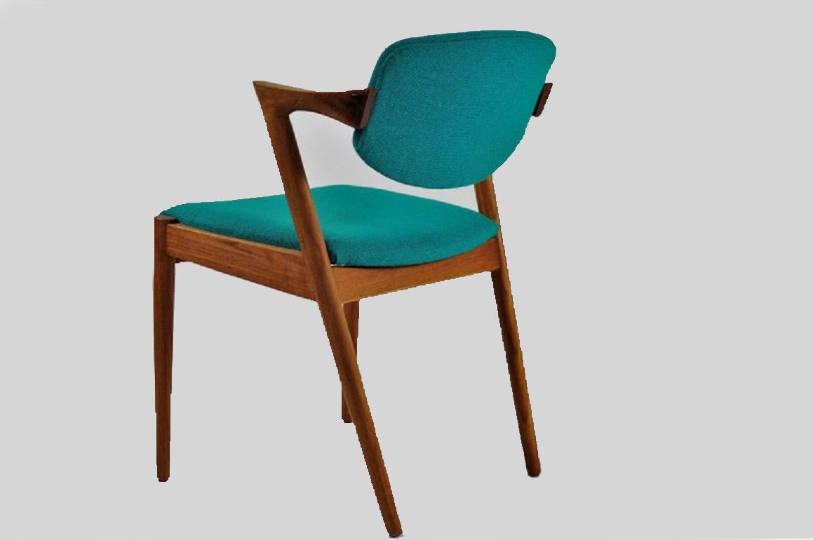 Eight Danish Fully Restoredkai Kristiansen Dining Chairs In Teak Inc. Custom Upholstry photo Furniture