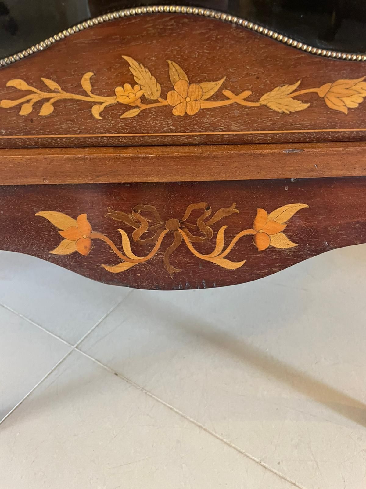 Antique Quality Marquetry Inlaid Mahogany Display Cabinet photo for sale
