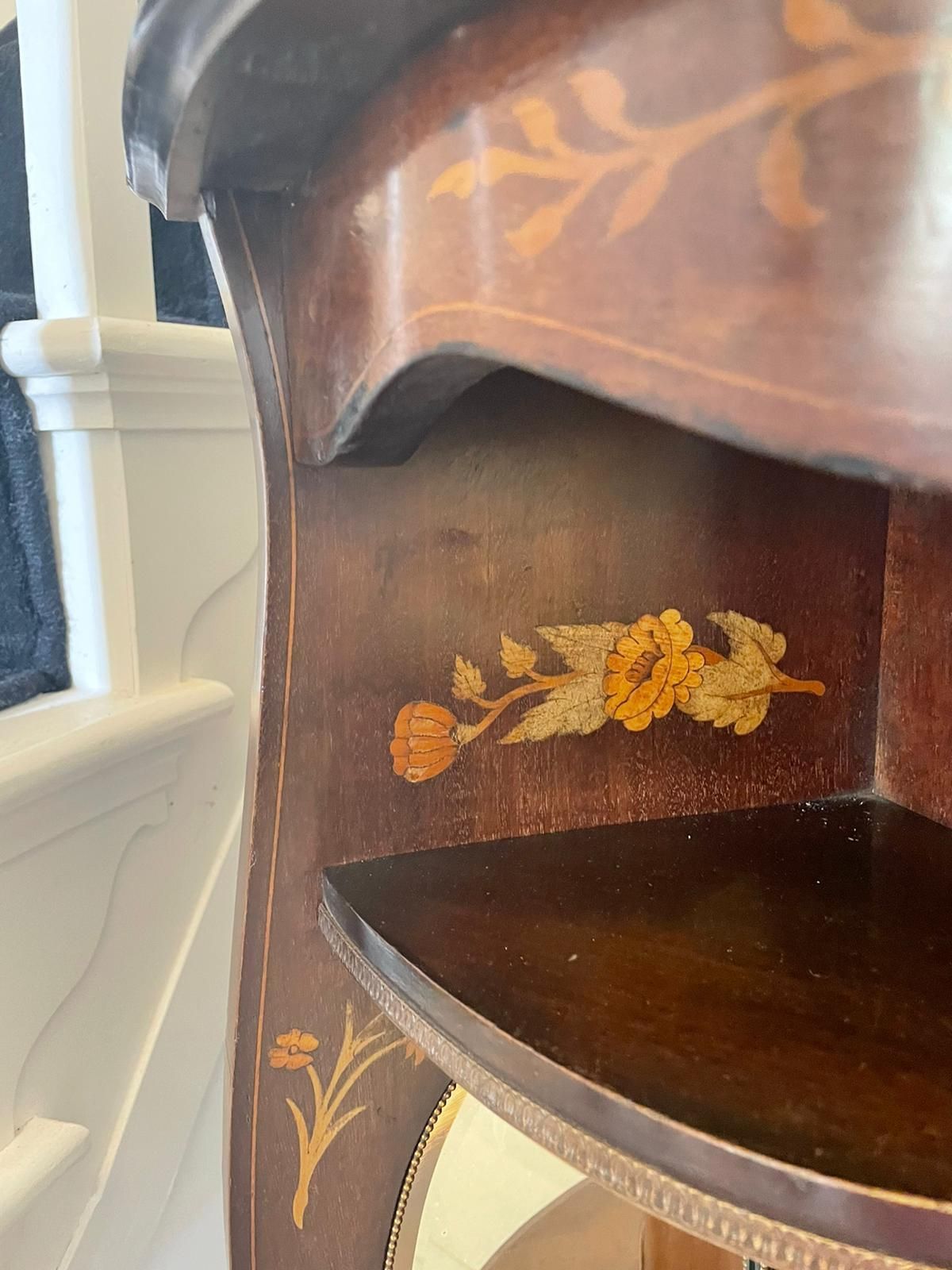 Antique Quality Marquetry Inlaid Mahogany Display Cabinet photo vinterior