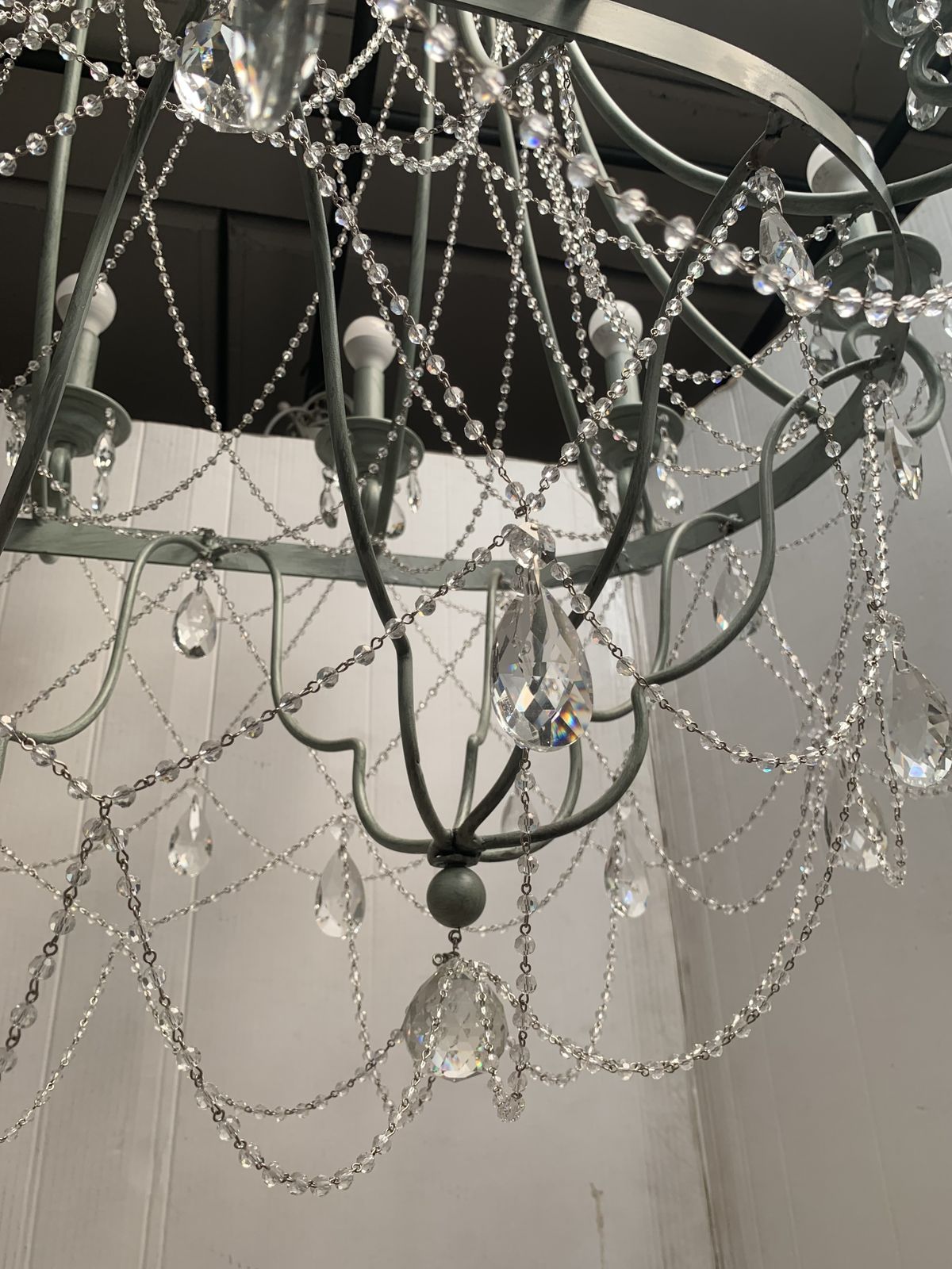 15872.0 Chandelier In Black Metal, 14 Lights, Wrought Iron Florentine Art Made In Italy photo